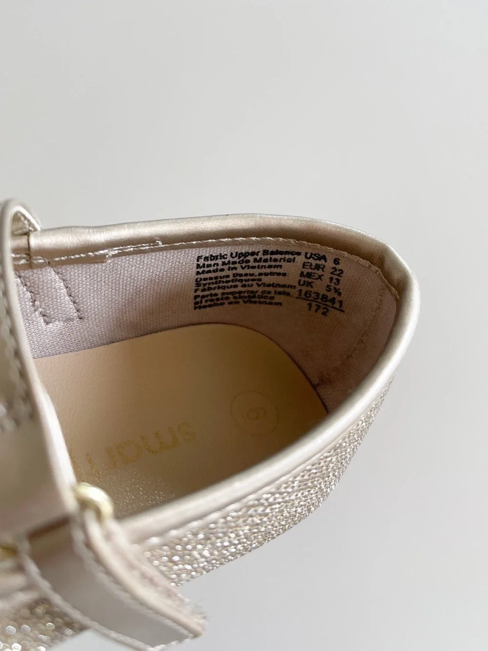Smart Fit Toddler Gold Mary-Jane Flats Size 6